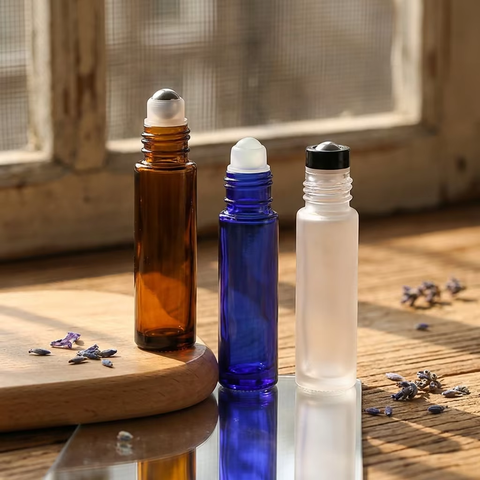 Portable 10ml Ultraviolet-Proof Dark Amber Glass Roll-on Bottle for Essential Oils Travel Size for Essential Oils