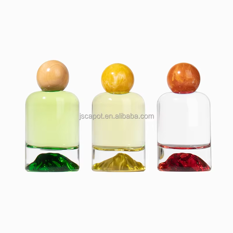 Wholesale Luxury Mountain Shape Perfume Bottle Round Cap Empty Refillable Glass Fragrance Bottle With Box