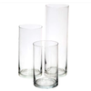 Various Size Nordic Vintage Glass Bud Vase Cylindrical Flower Vase for Home Office Wedding Decoration