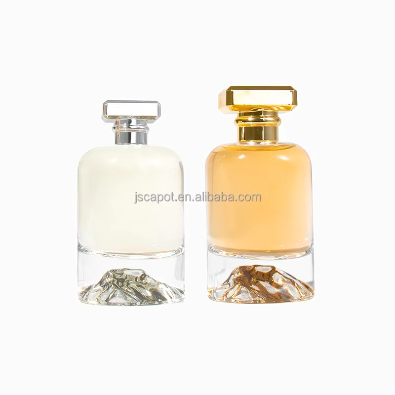 Wholesale Luxury Mountain Shape Perfume Bottle Round Cap Empty Refillable Glass Fragrance Bottle With Box