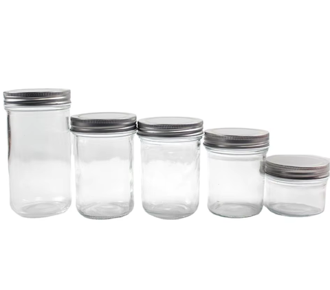 High Quality Cylinder Canning Jar 150ml Pickle Glass Mason Jar with Lids Bofanghong Brand BFHLZG Model Gold Stamped