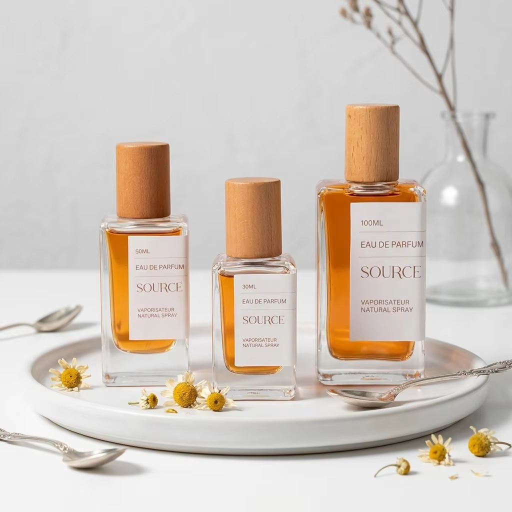 Luxury Glass Perfume Bottle Square Shape with 30ml 50ml 100ml Capacity Screen Printing Surface Pump Sprayer
