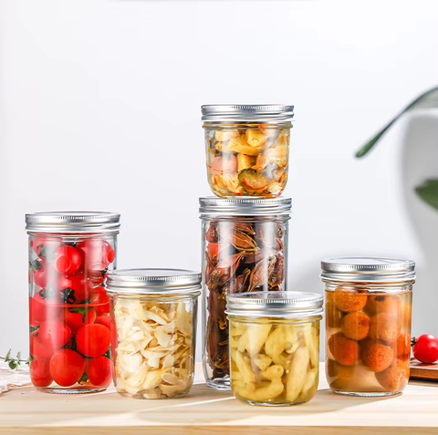 High Quality Cylinder Canning Jar 150ml Pickle Glass Mason Jar with Lids Bofanghong Brand BFHLZG Model Gold Stamped