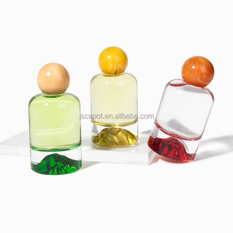 Wholesale Luxury Mountain Shape Perfume Bottle Round Cap Empty Refillable Glass Fragrance Bottle With Box