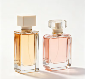 Luxury Square 30ml 50ml 100ml Thick Bottomed Glass Perfume Bottle Crimp Neck Airtight Leak Proof High Transmittance