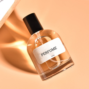 Minimalist Clear Glass Perfume Bottle with Matte Black Spray Cap | Vintage Round Fragrance Container, Matching Recyclable Kraft Gift Box, Custom Private Label Available