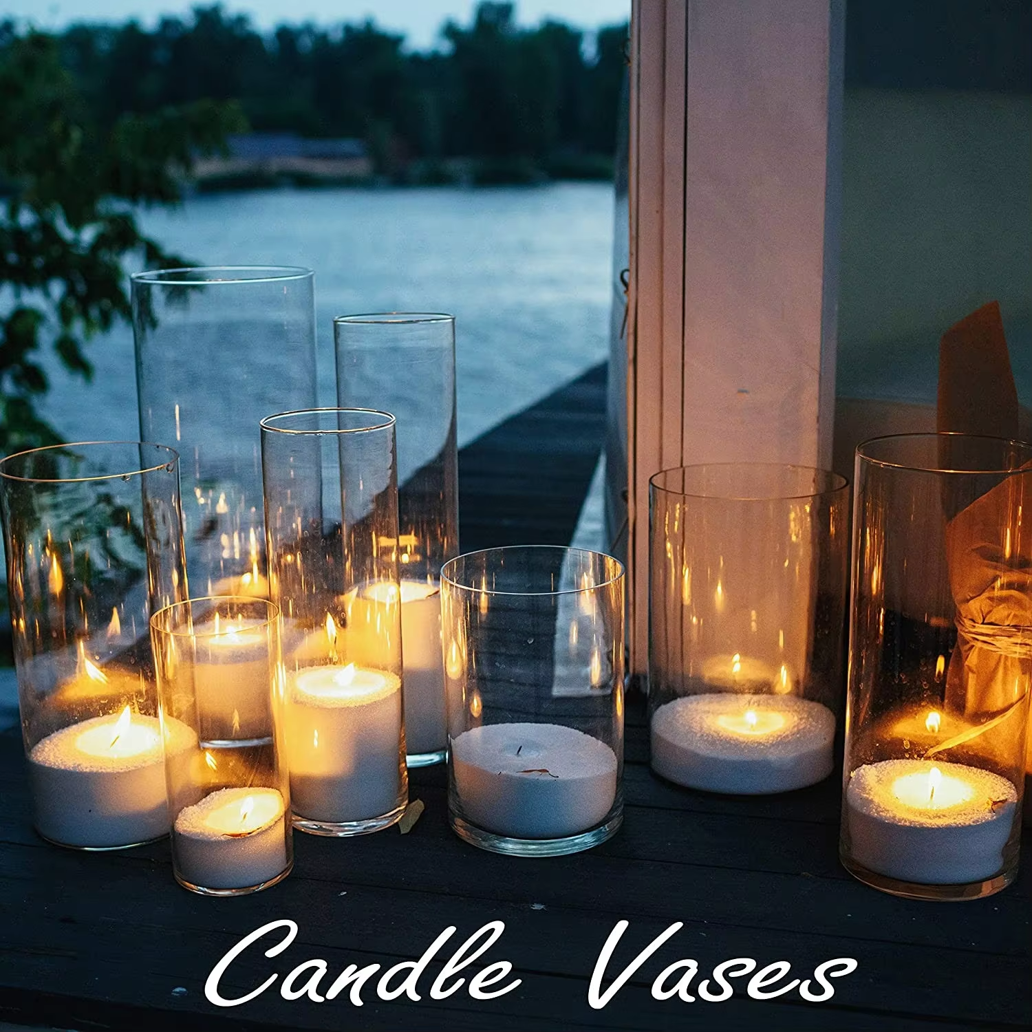 Various Size Nordic Vintage Glass Bud Vase Cylindrical Flower Vase for Home Office Wedding Decoration