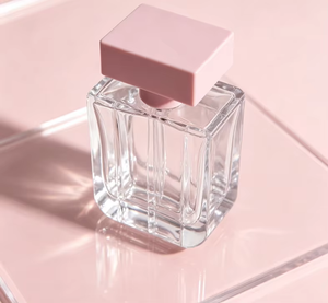Wholesale Glass Perfume Bottle 100ml Pump Sprayer Flat Shape Screen Printed Cosmetic Packaging